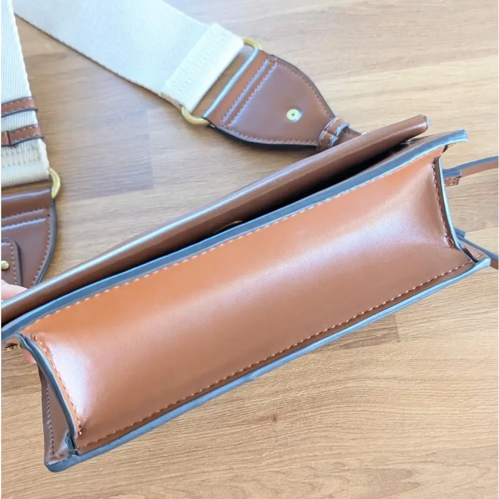 Zara 6587/310 Trendy Brown Faux Leather Mini Bag Shoulder Strap - Picture 4 of 11